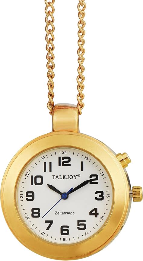 Golden Talking Watch Pendant Neck Watch Gold Chain Time Announcement