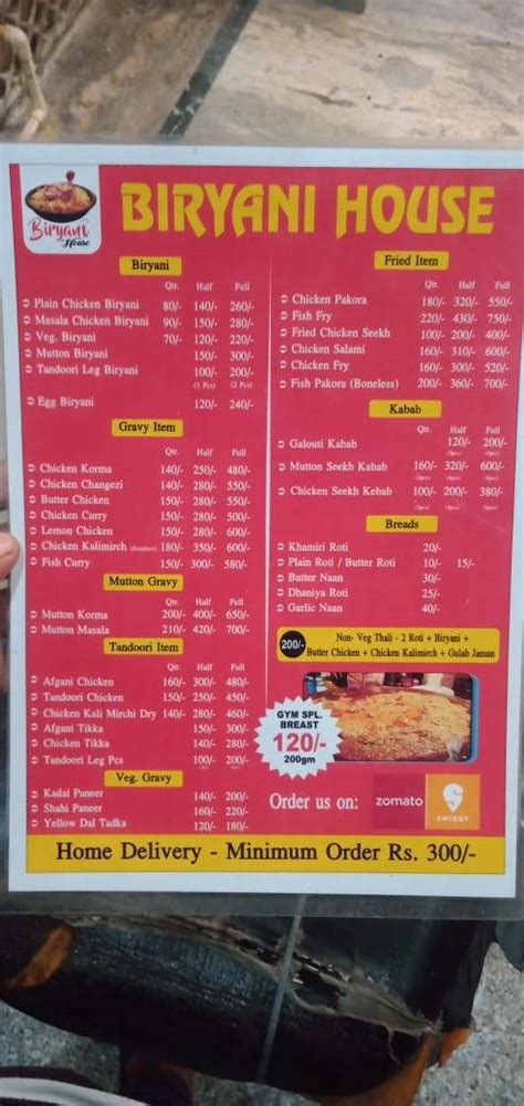 Menu At Biryani House Rewari