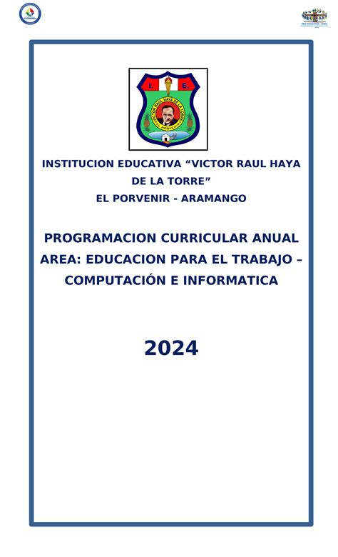 Programacion Anual DE Educacion PARA EL Trabajo 2024 INSTITUCION