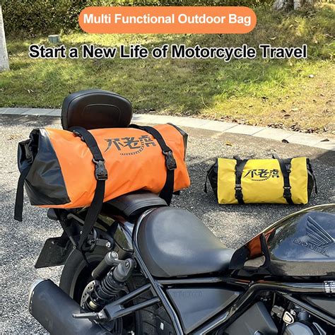 Motorcycle Waterproof Tail Bag Travel Outdoor Dry Luggage Roll Pack Bag