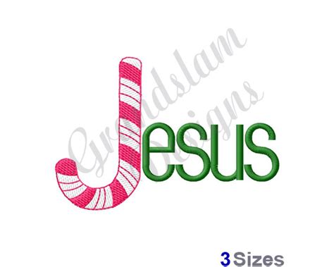 Jesus Candy Cane Machine Embroidery Design Etsy