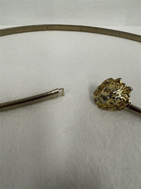 Lion Head Goldmetal Stretch Coil Belt Fancy Cast M Gem