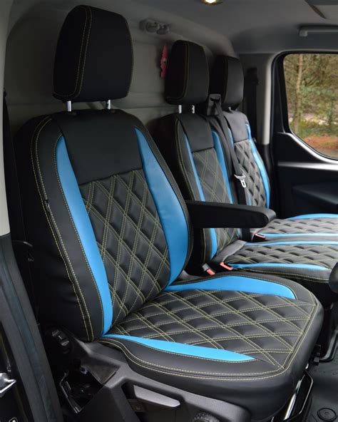 Ford Transit Custom Seat Covers Black With Blue