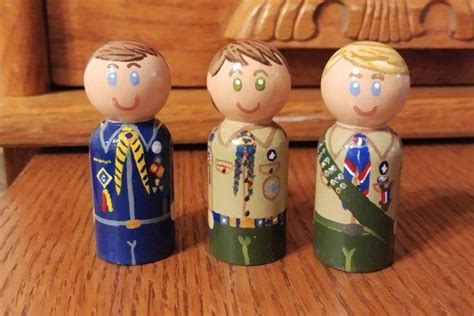 K Screativepaints Custom Bsa Boy Scout Peg People Doll Wood Peg