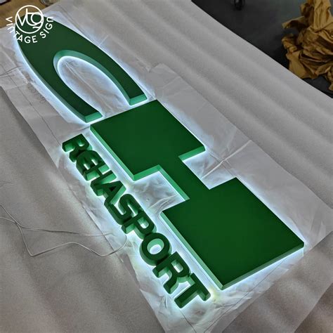 Logo LED Indoor Or Outdoor Custom Letter Frontlit Metal Trim Gold Sign