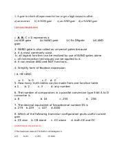 CT 7 Fundamental Of Digital Electronics 1462958782275 Docx 1 A Gate