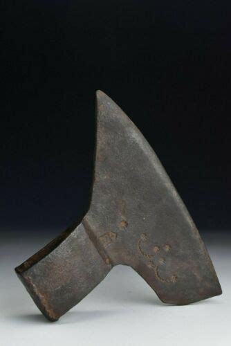 17th Century Hand Forged Iron Bardiche Battle Axe Head w/ Founder Mark ...