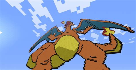 Pokemon Pixel Art 01 Charizard Minecraft Map