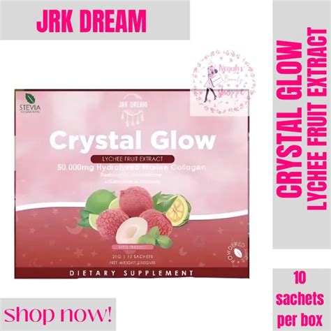 Crystal Glow Collagen Drink Lychee Fruit Extract Sachets By Jrk