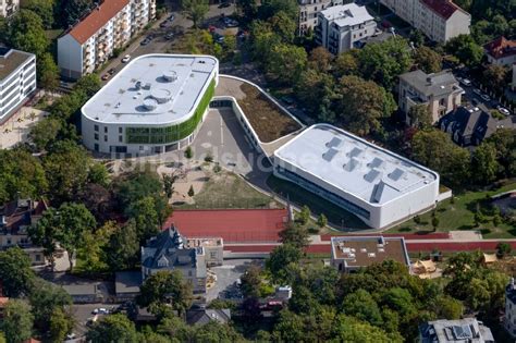 Leipzig aus der Vogelperspektive Neubau der Erich Kästner Schule in