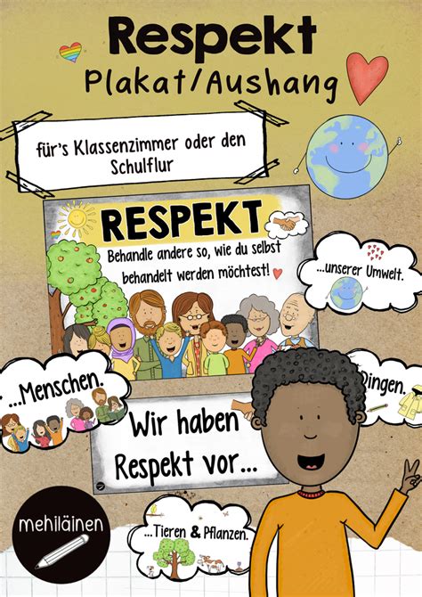 Respektvoller Umgang Plakat Aushang Respekt Unterrichtsmaterial Im