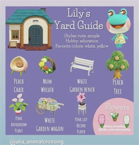 Lilys Yard Guide Animal Crossing Animal Crossing Wild World Animal