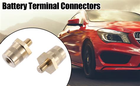 X Autohaux 1 Pair M8 Battery Terminal Connector Brass Tone Post Adapter