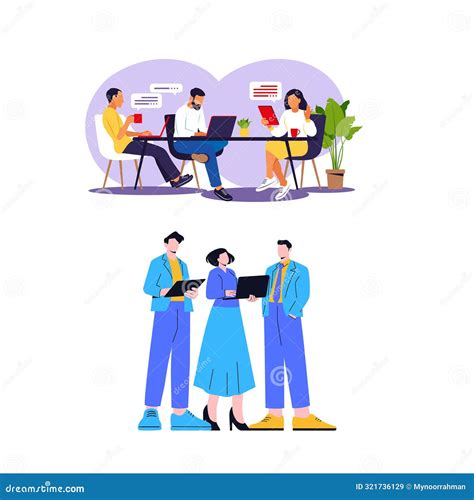 Office Teamwork Vector Art Illustration Stock Illustration ...