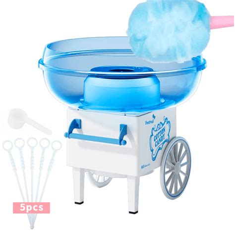 Cotton Candy Machine, Electric Floss Maker with 10 Marshmallow Sticks ...