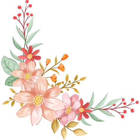 Orange Flower Arrangement With Watercolor Style 15737606 PNG