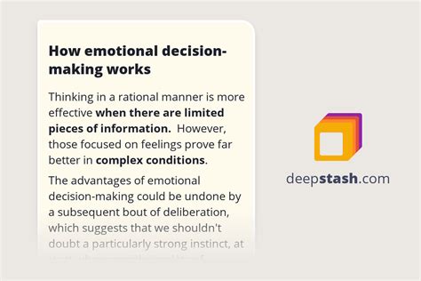 How Emotional Decision Making Works Deepstash