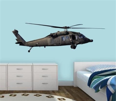 Vwaq Military Helicopter Wall Decal Aviation Decor Blackhawk Helicopter