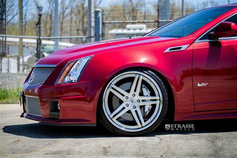 Red and Awesome Cadillac CTS Customized with Chrome Mesh Grille and ...