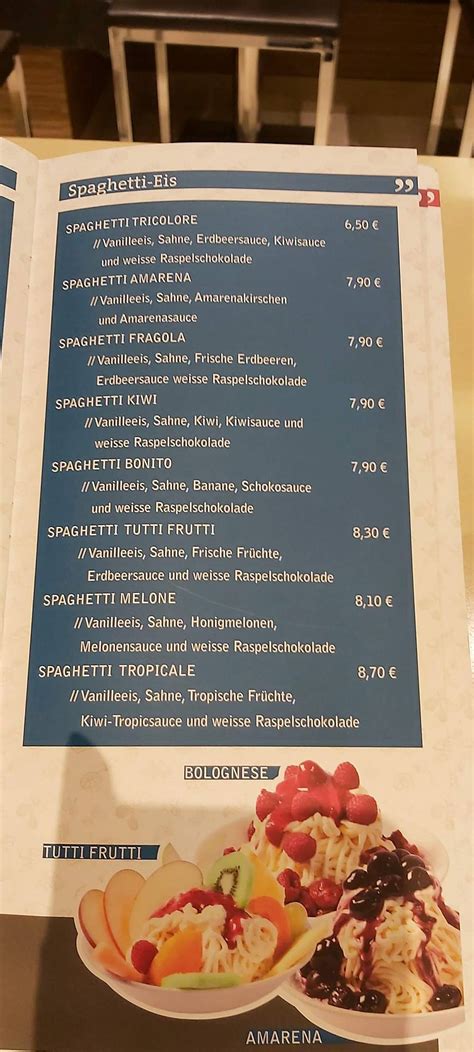 Speisekarte Von Eiscaf Mona Lisa Cafe Waldshut Tiengen Kaiserstra E