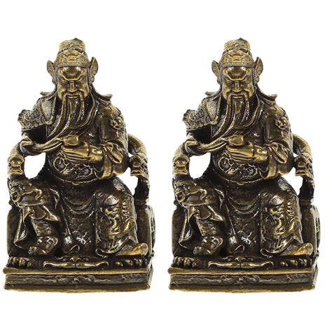 Bertdomd Pcs Desktop Chinese Brass Guan Yu Statue Desktop Guan Gong