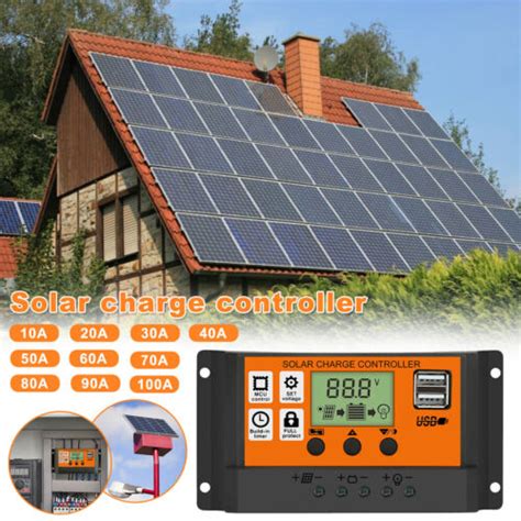 Pwm Solar Panel Regulator Charge Controller Auto Focus Tracking 10 100a 12v 24v Ebay