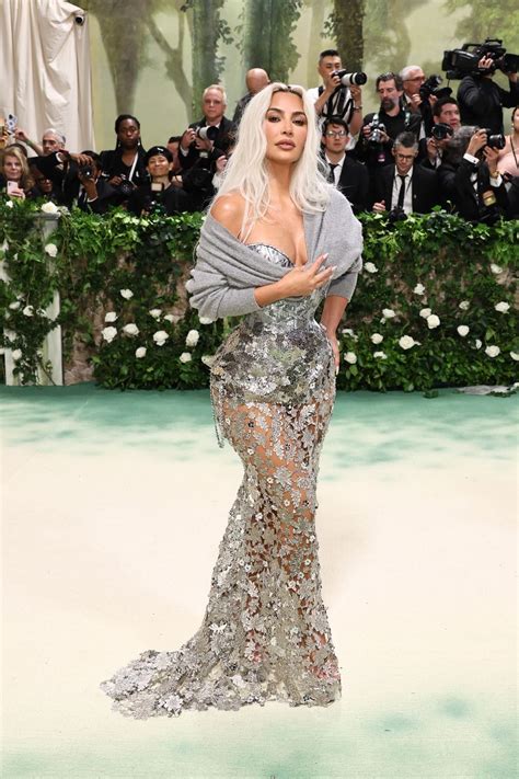 Kim Kardashian Wore A Corset And Cardigan To The 2024 Met Gala