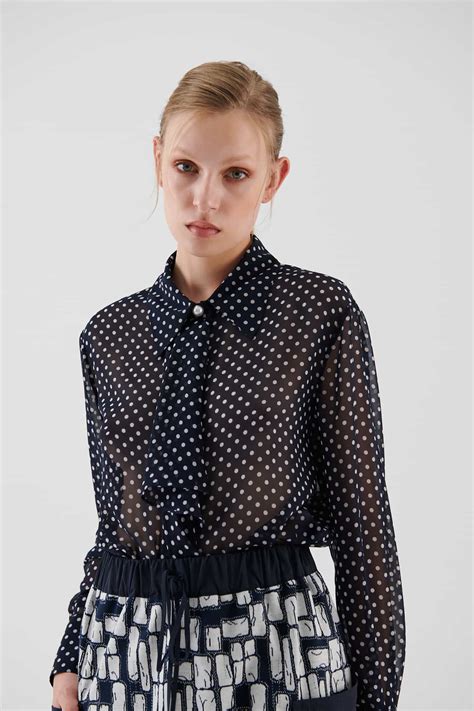 Polka Dot Sheer Black Blouse