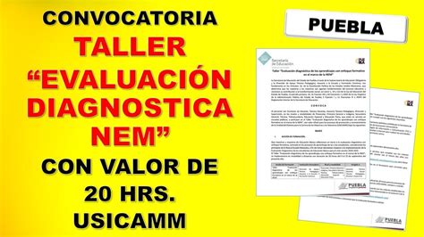 Taller De Evaluaci N Diagnostica De Los Aprendizajes Nem Con Valor De