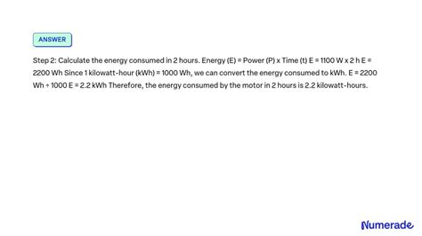 Solved An Electric Motor Takes 5 A From A 220 V Line Determine The