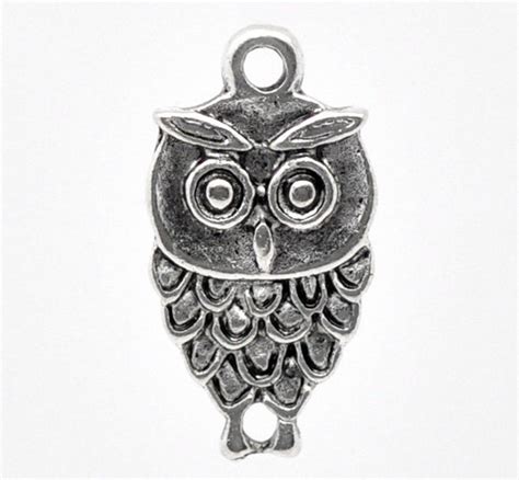 5 Pieces Antique Silver Small Owl Charms Etsy