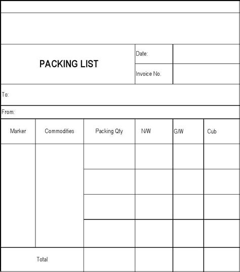 空白—packing List 报关装箱单word文档在线阅读与下载无忧文档