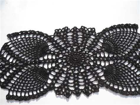 Oval Crochet Doily New Hand Crocheted Doilies Black Doily Etsy Polska