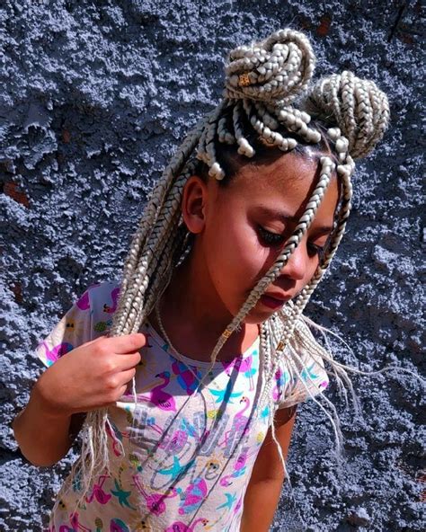 Trança Box Braids Infantil - Box Braids infantil | Trancas box braids, Penteados infantis, Tranças
