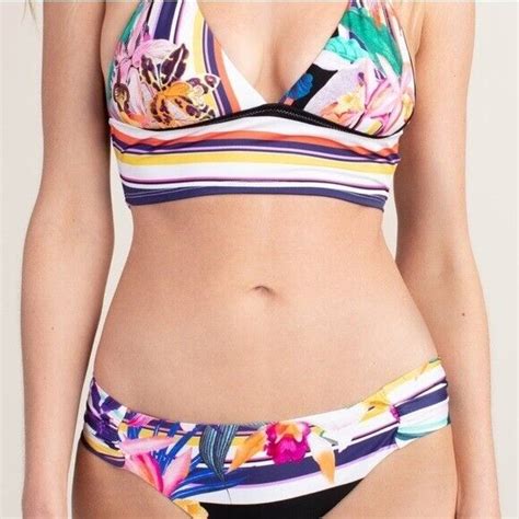 Trina Turk Treasure Cove Triangle Bra Bikini Multi Co Gem