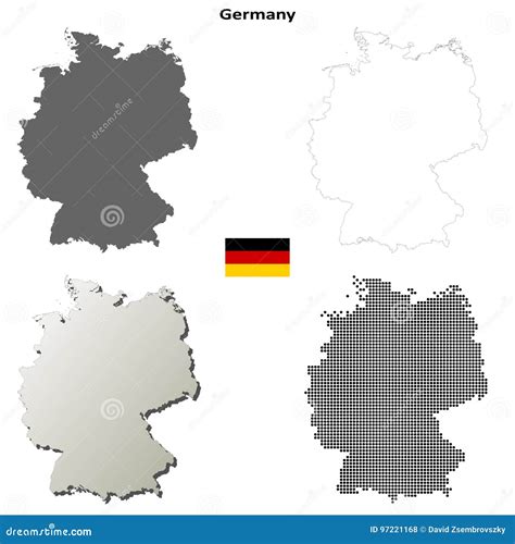 Germany Outline Map Set Stock Vector Illustration Of Territory 97221168