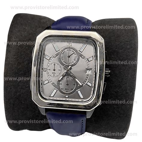 Watch - Male Leather Analog Dark Blue Wrist Watch - Provistore Limited