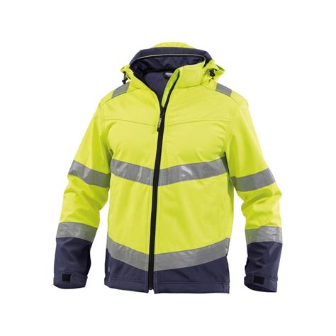 Veste softshell haute visibilité malaga jaune fluo bleu mari Tecniba