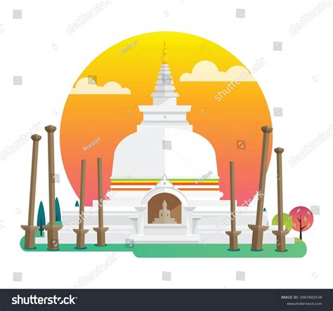 Thuparamaya Buddhist Temple Sri Lanka Landmarks Stock Vector (Royalty Free) 2067602534 ...