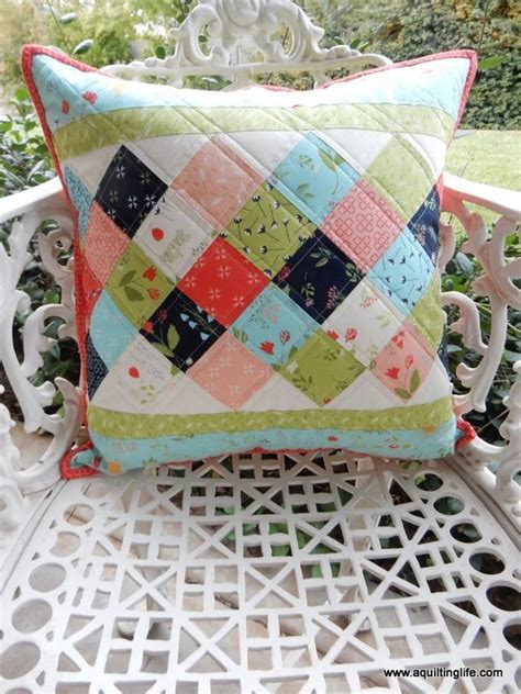 Mini Charm Patchwork Pillow A Quilting Life A Quilt Blog