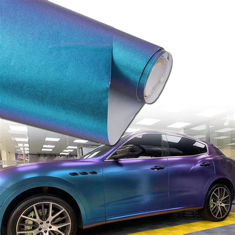 ATMOMO Purple To Charm Blue Matte Chameleon Vinyl Wrap Color Change DIY