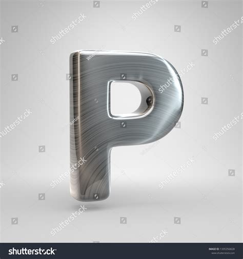 Brushed Metal Letter P Uppercase 3d Stock Illustration 1335356828