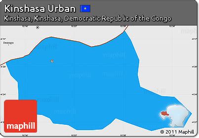 Free Political Simple Map of Kinshasa Urban, single color outside ...