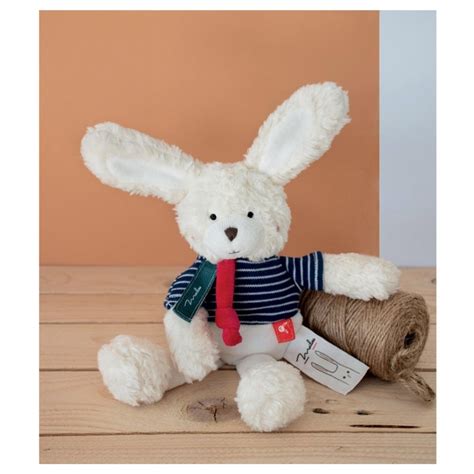 Peluche Lapin Pantin En Coton Biologique Cm Ma Lou Tradition