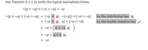 Solved Use Theorem To Verify The Logical Equivalence Chegg