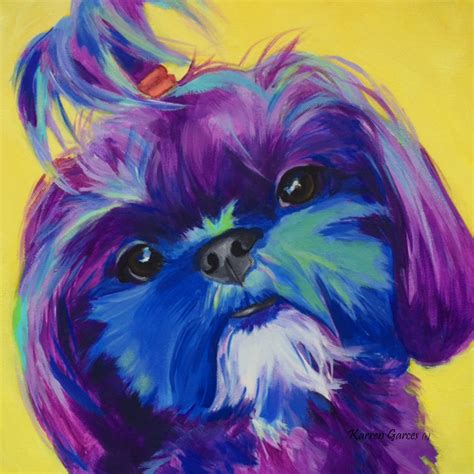 Shih Tzu Shihtzu Dog Art Painting Pet Portrait Pop Art