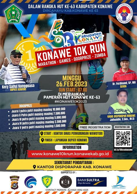 Semarak HUT Ke 63 Pemkab Konawe Bakal Helat Lomba Lari Maraton Portal Id