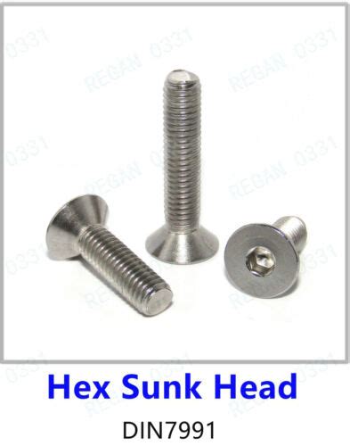 M5 Allen Hex Socket Cap Headbutton Headsunk Head Screws Bolt Washer