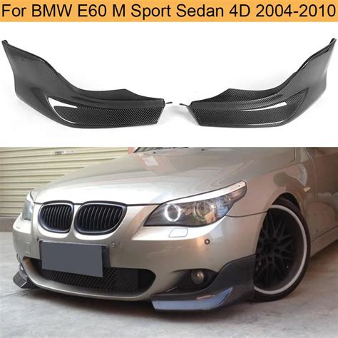 E60 Carbon Fiber Front Bumper Lip Splitters Spoiler Flaps Apron For Bmw