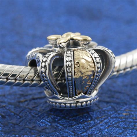 Pandora Gold Two Tone Regal Crown Charm S925 ALE Etsy